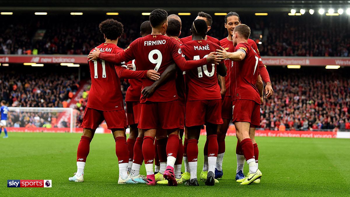 Liverpool players celebrating