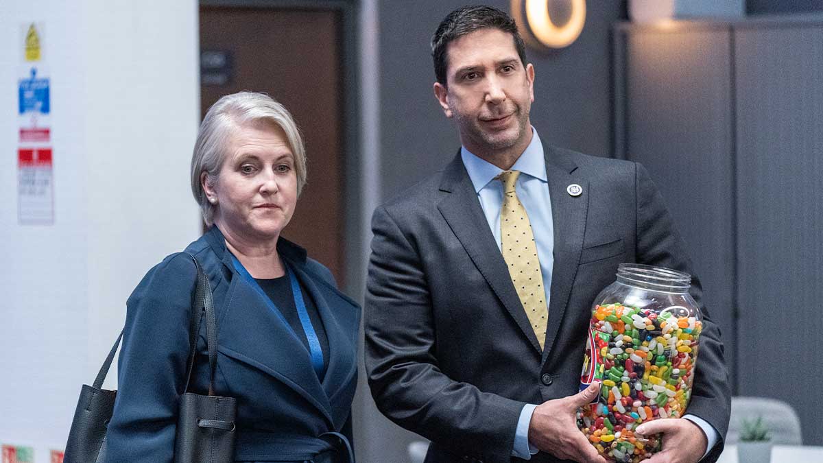 Still from Intelligence starring David Schwimmer and Sylvestra Le Touzel