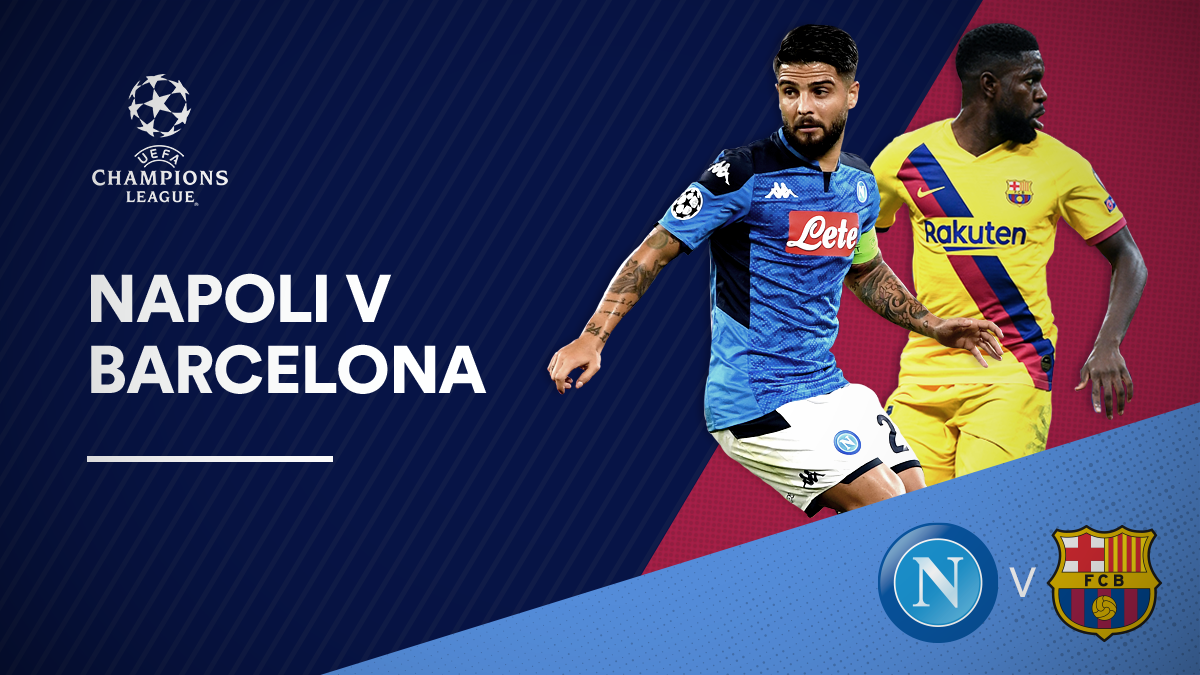 Napoli versus Barcelona in the UEFA Champions League