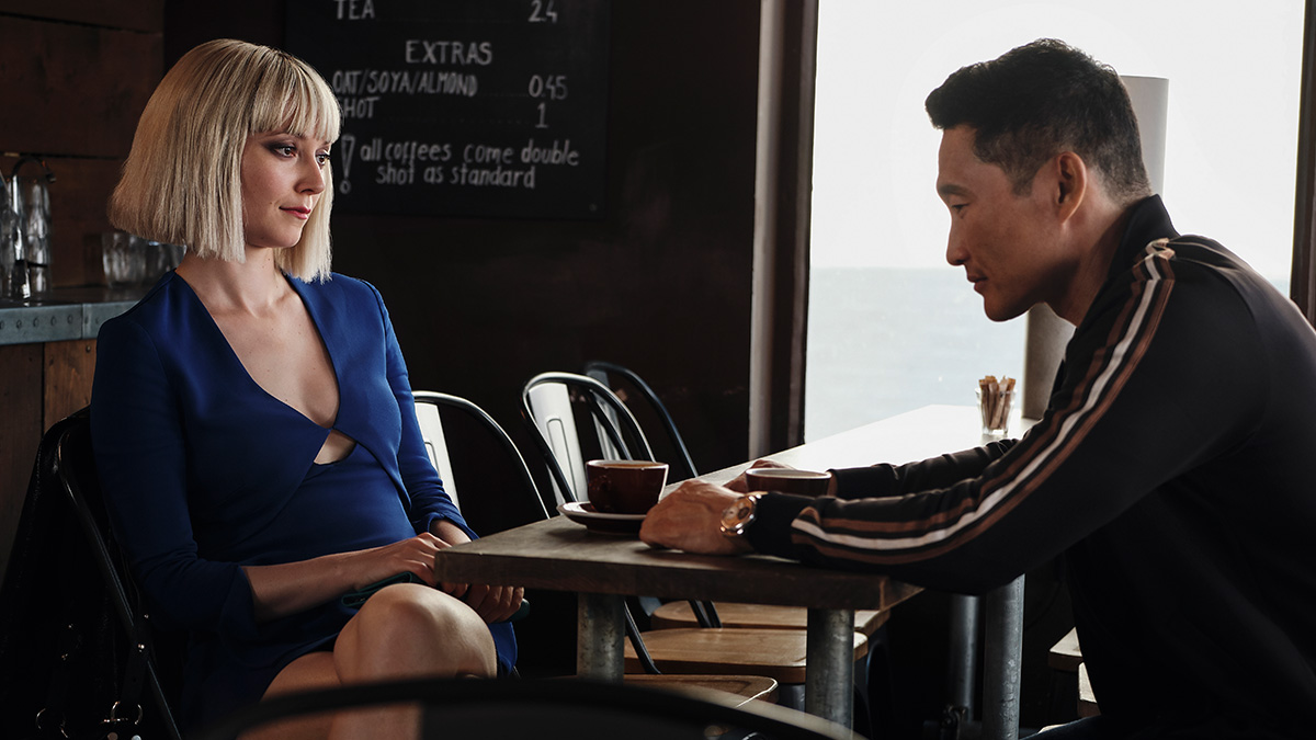 Lydia Wilson and Daniel Dae Kim in Flack