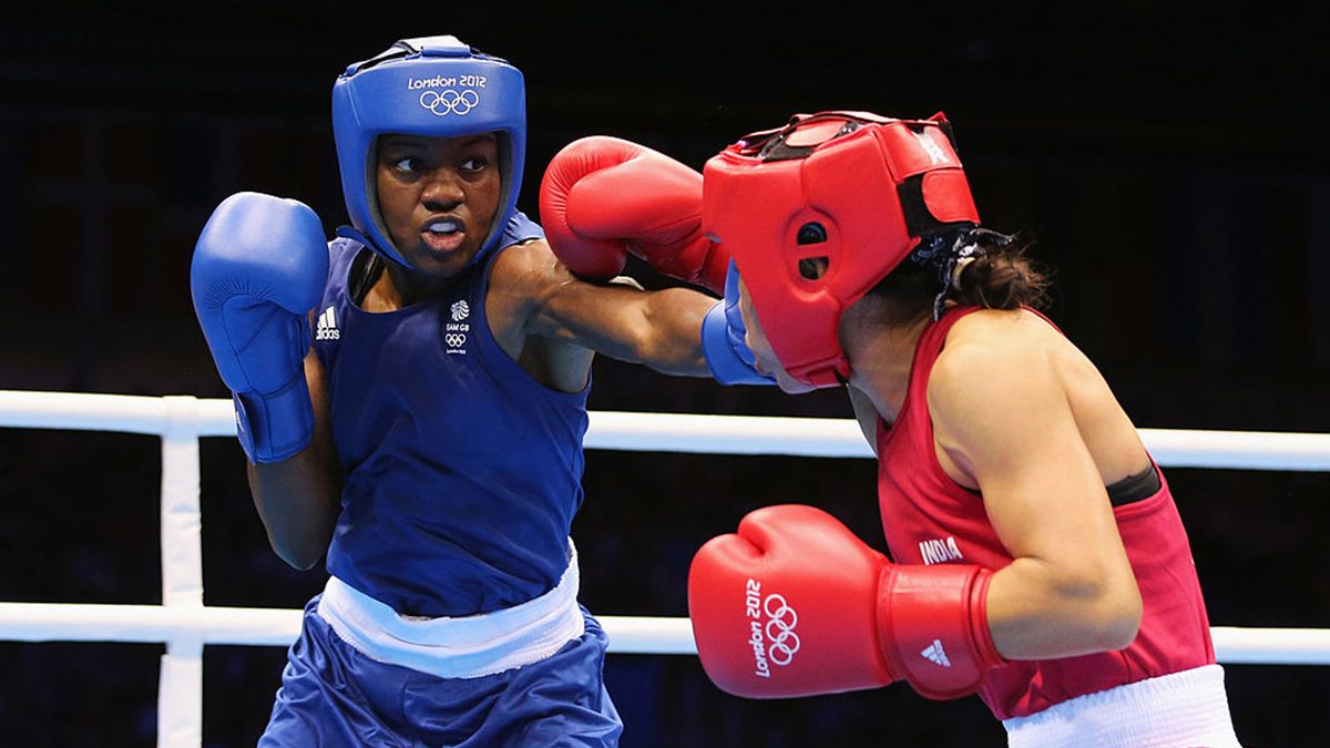 Boxer Nicola Adams in action during the London 2012 Olympic Games