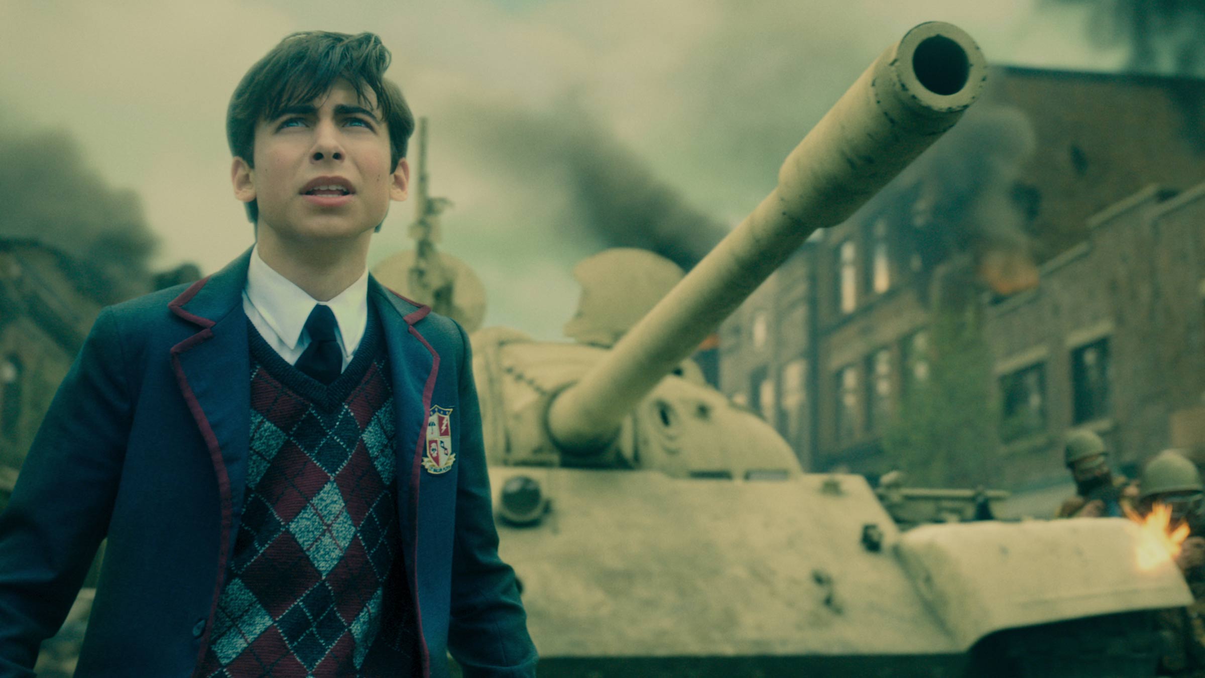 Aidan Gallgher as Number Five in The Umbrella Academy season 2