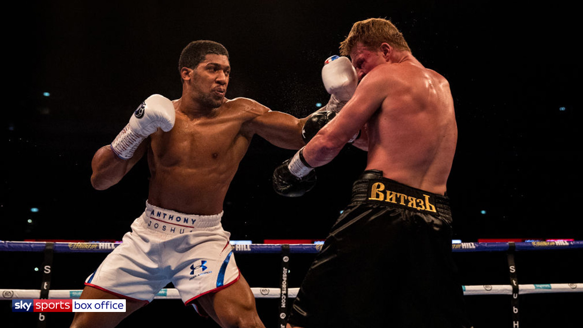 Anthony Joshua during his bout with Alexander Povetkin