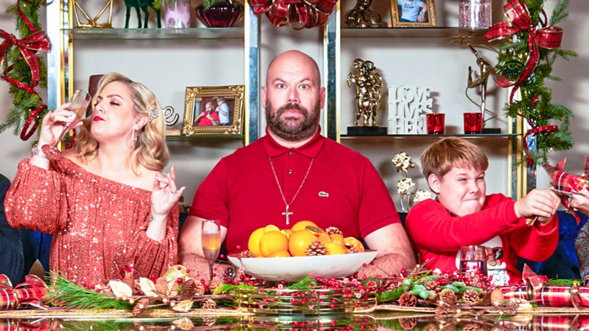 Tom Davis, Laura Checkley, and Riley Burgin in the King Gary Christmas Special.