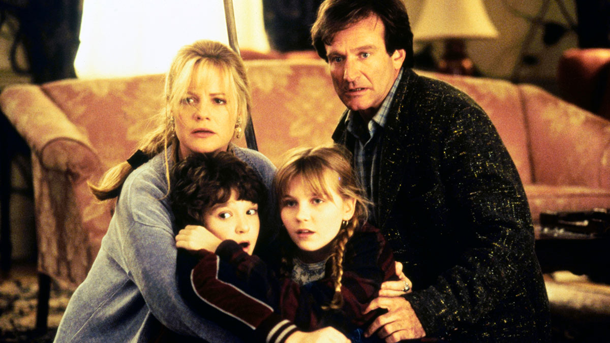 Robin Williams, Bonnie Hunt, Kirsten Dunst and Bradley Pierce in Jumanji
