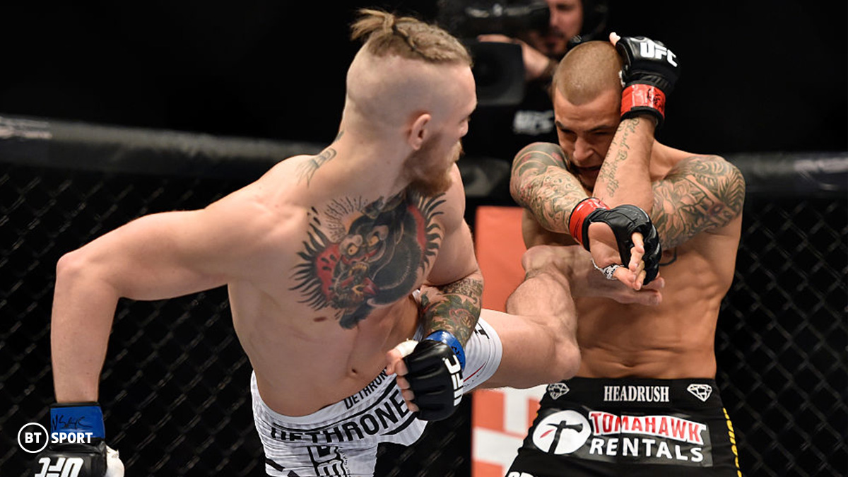 Conor McGregor fighting Dustin Poirier at UFC 178