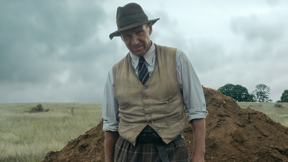 Ralph Fiennes as archaeologist Basil Brown in Netflix film The Dig