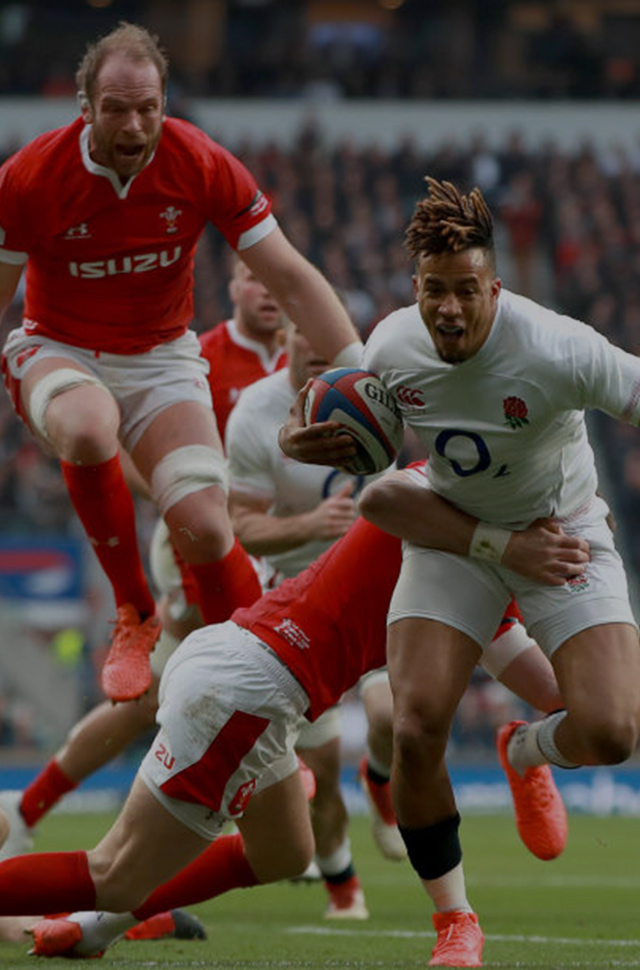 England’s Anthony Watson playing against Wales during the 2020 Guinness Six Nations