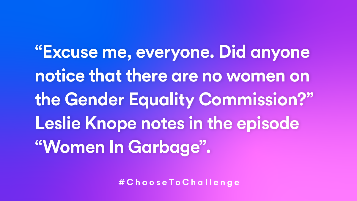 Parks And Recreation #ChooseToChallenge card for International Women’s Day