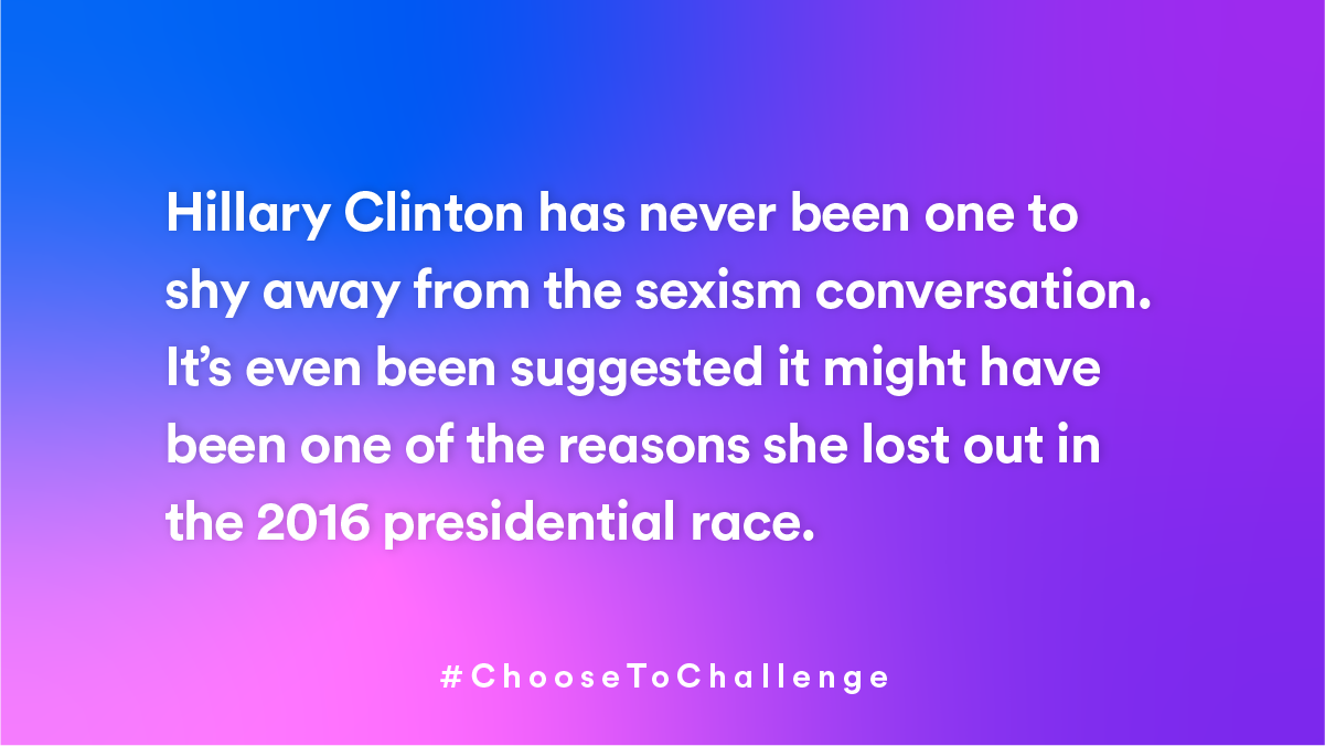 Hillary #ChooseToChallenge card for International Women’s Day