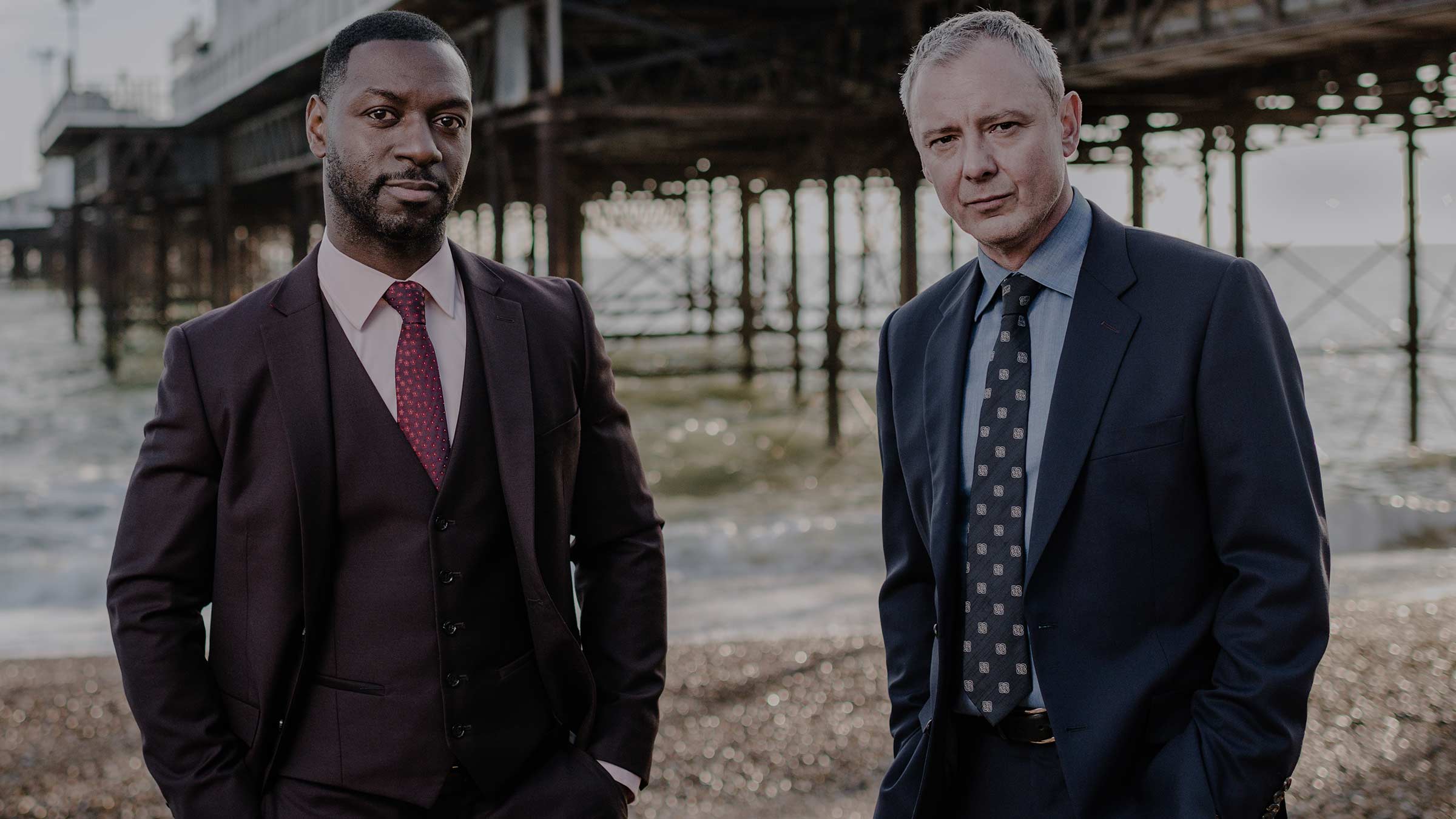Richie Campbell and John Simm in ITV crime drama Grace