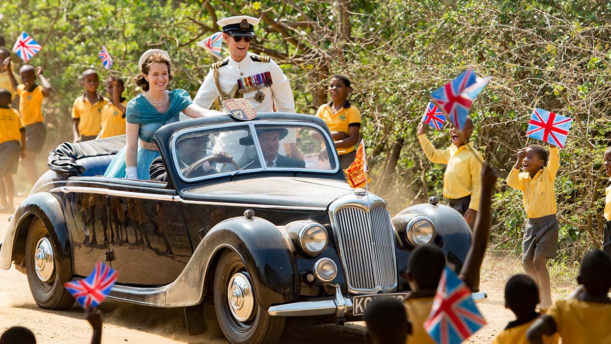 Matt Smith and Claire Foy in series 1 of The Crown