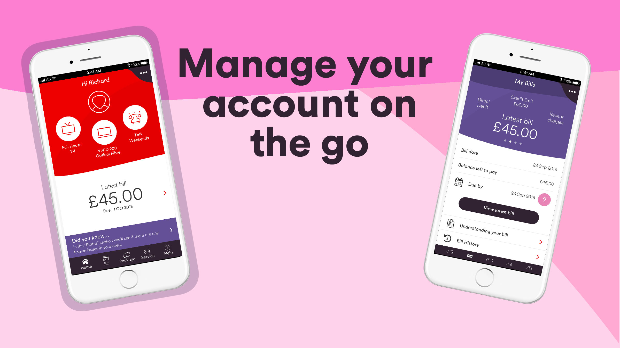 Easily manage your account on the go virgin media