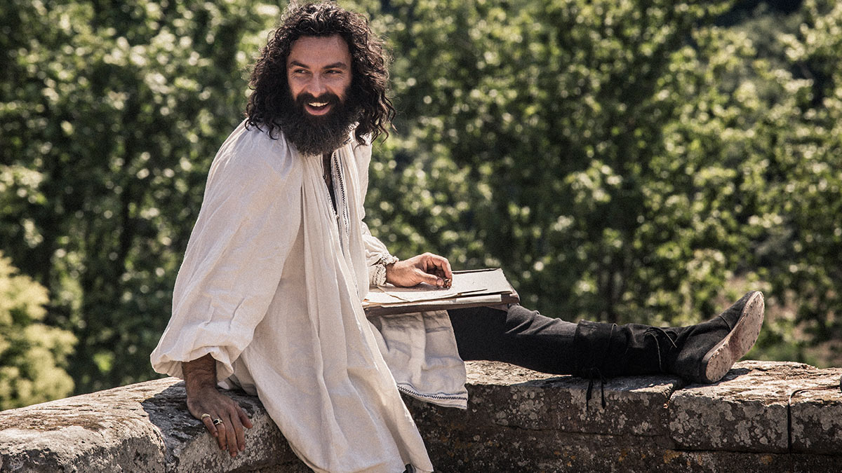 Aidan Turner as Leonardo da Vinci in Leonardo