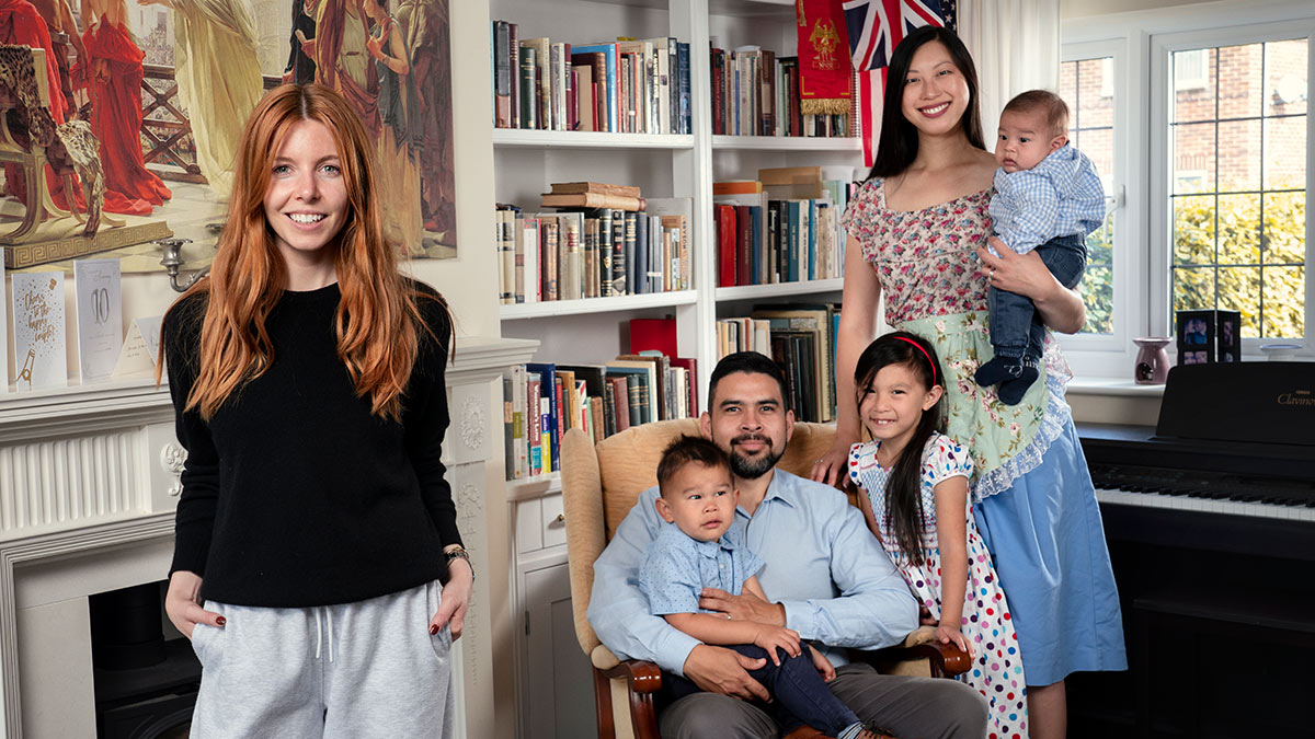 Stacey Dooley with the Tradwife family in series 2 of Stacey Dooley Sleeps Over