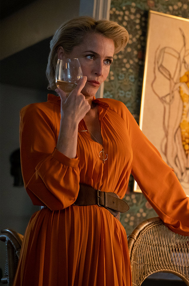 Gillian Anderson as Dr Jean Milburn in Netflix series Sex Education