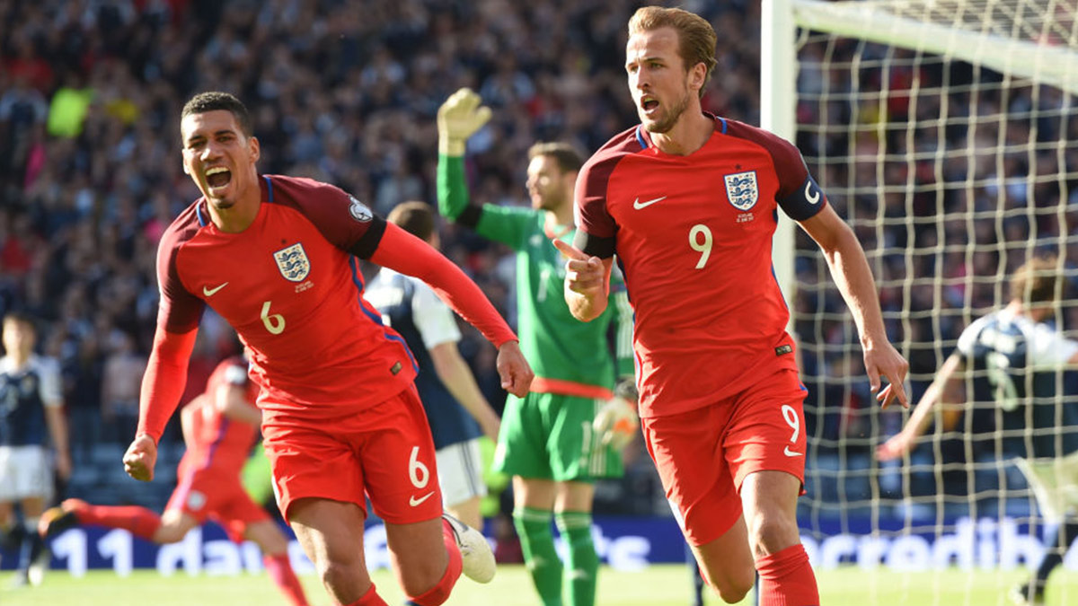 England players celebrate