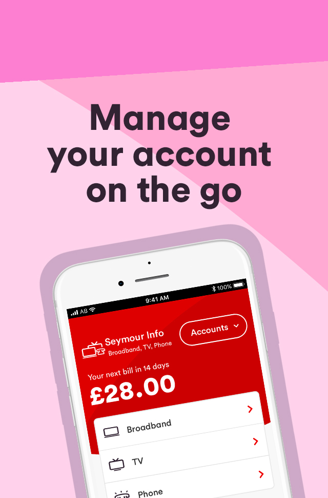 The My Virgin Media app download to manage your account on the go