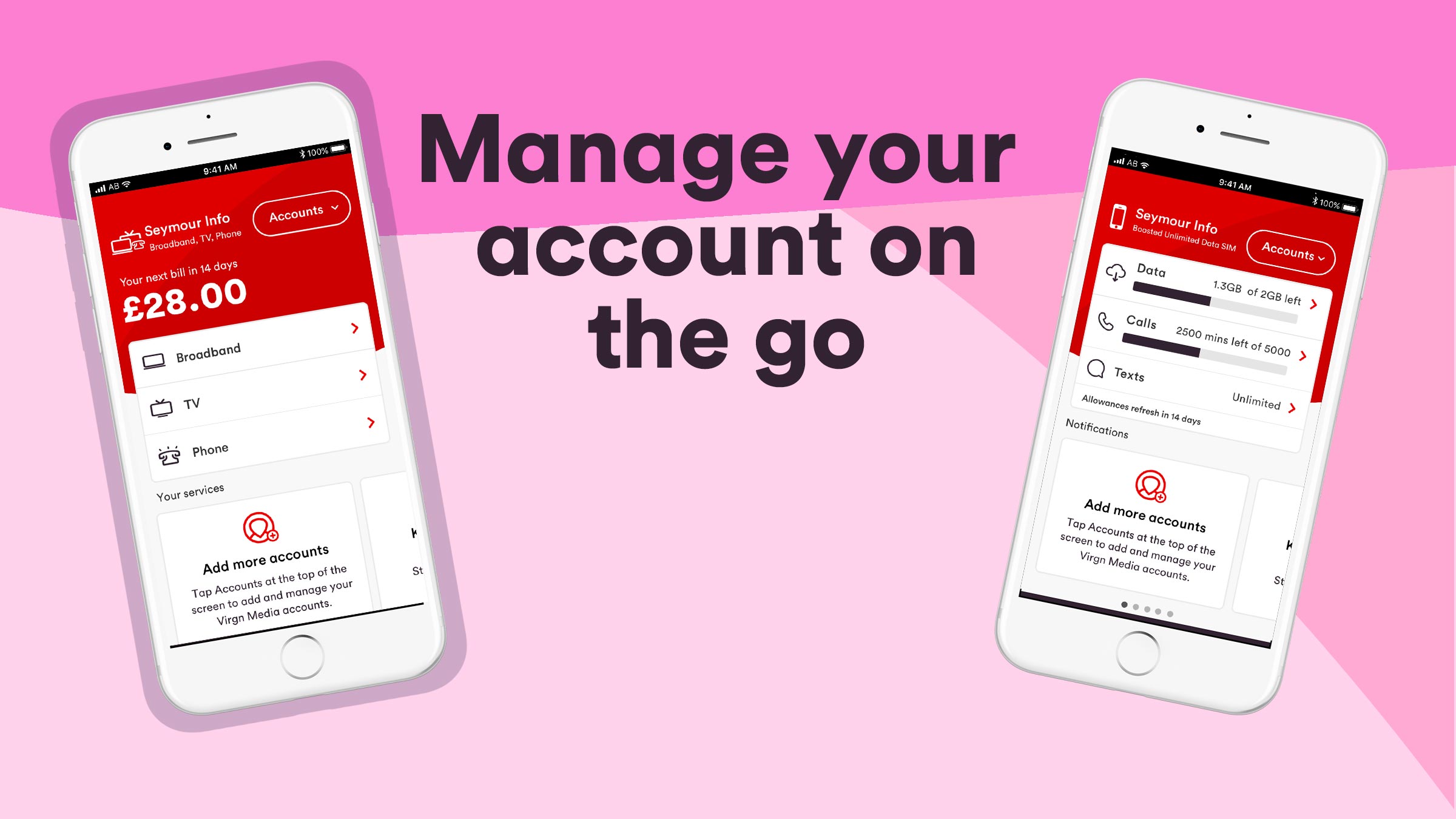 The My Virgin Media app download to manage your account on the go