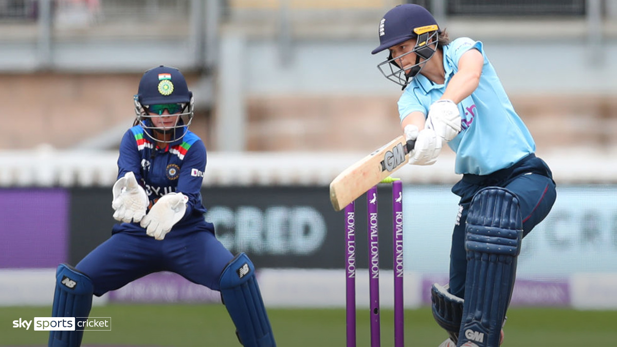 The England and India women's cricket teams take a swing