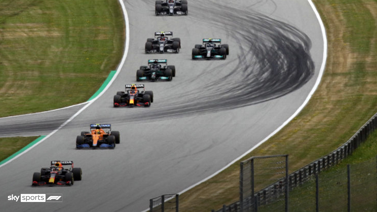 F1 cars racing
