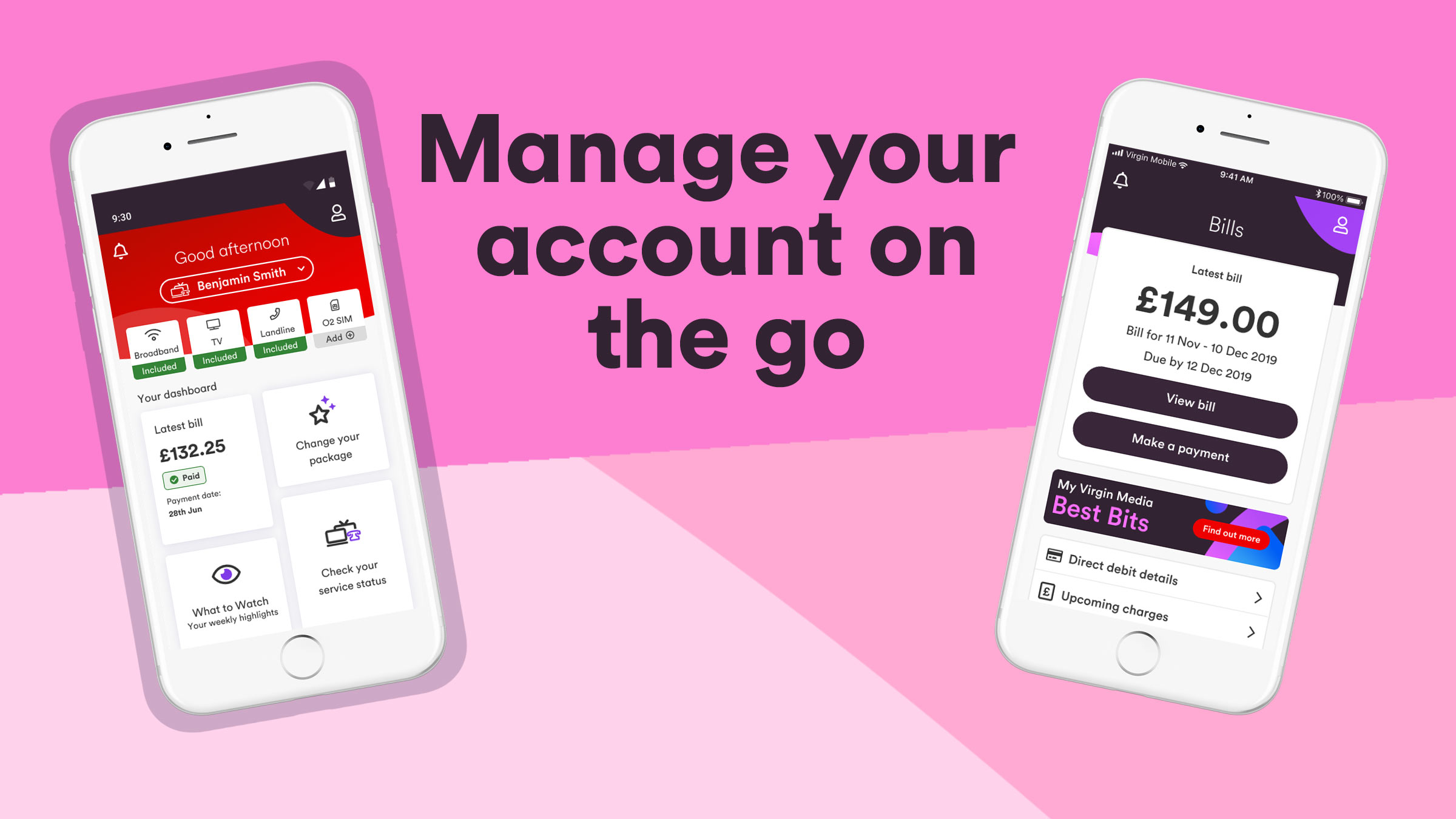 The My Virgin Media app download to manage your account on the go