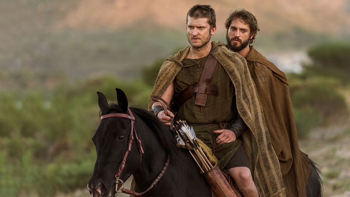 Tom Weston-Jones and Louis Hunter as Hector and Paris in Troy: Fall Of A City