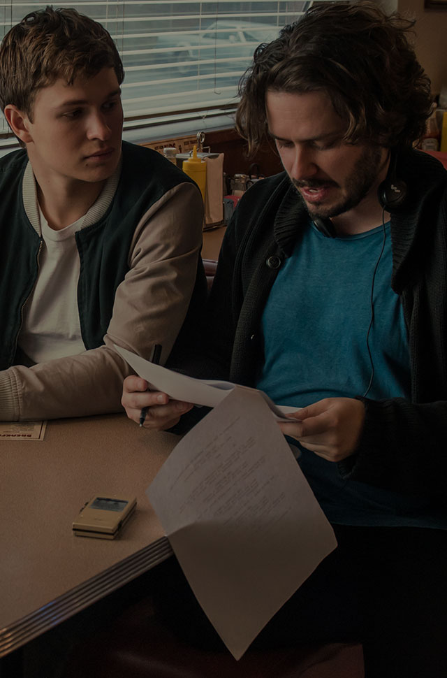 Edgar Wright with his Baby Driver star Ansel Elgort