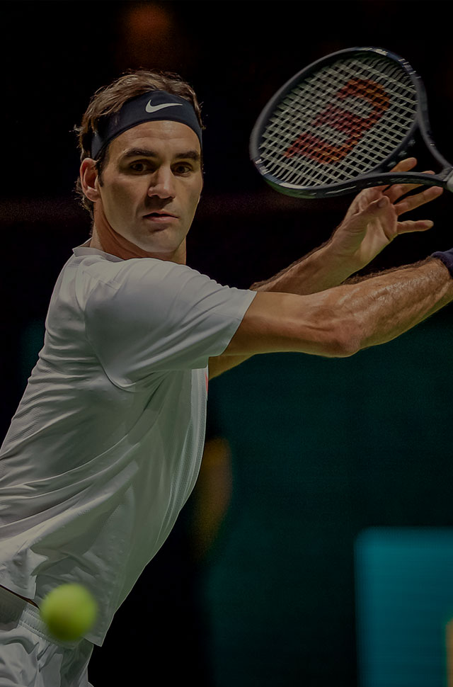 Roger Federer in action