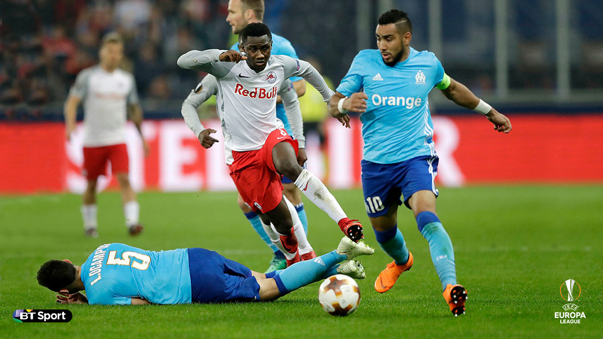 Dimitri Payet playing for Marseille in the UEFA Europa League