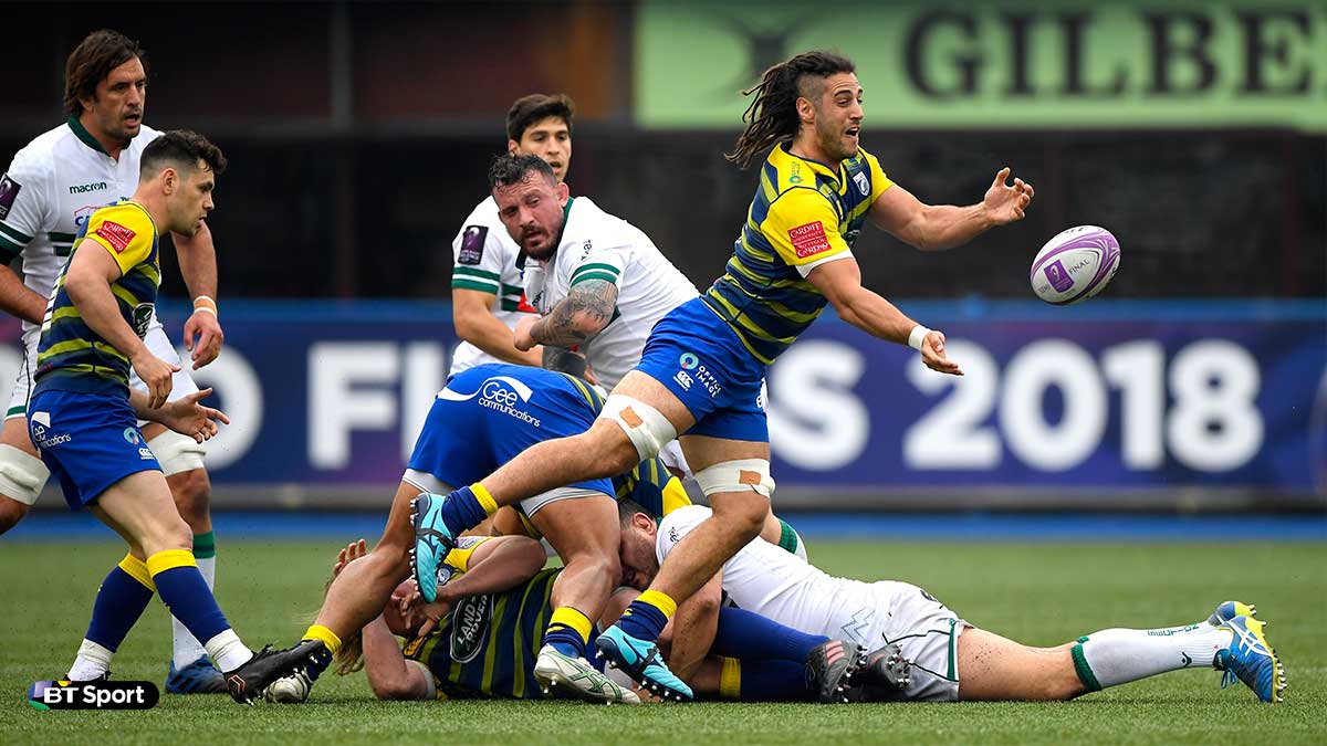 Josh Navidi playing for Cardiff Blues