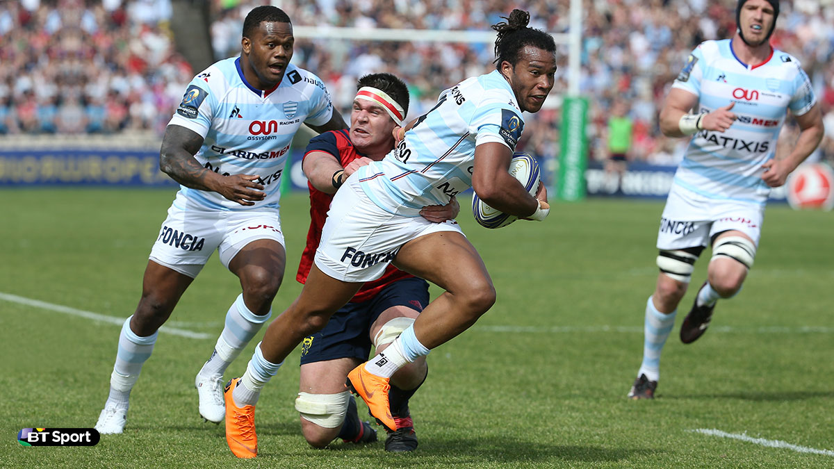 Teddy Thomas playing for Racing 92