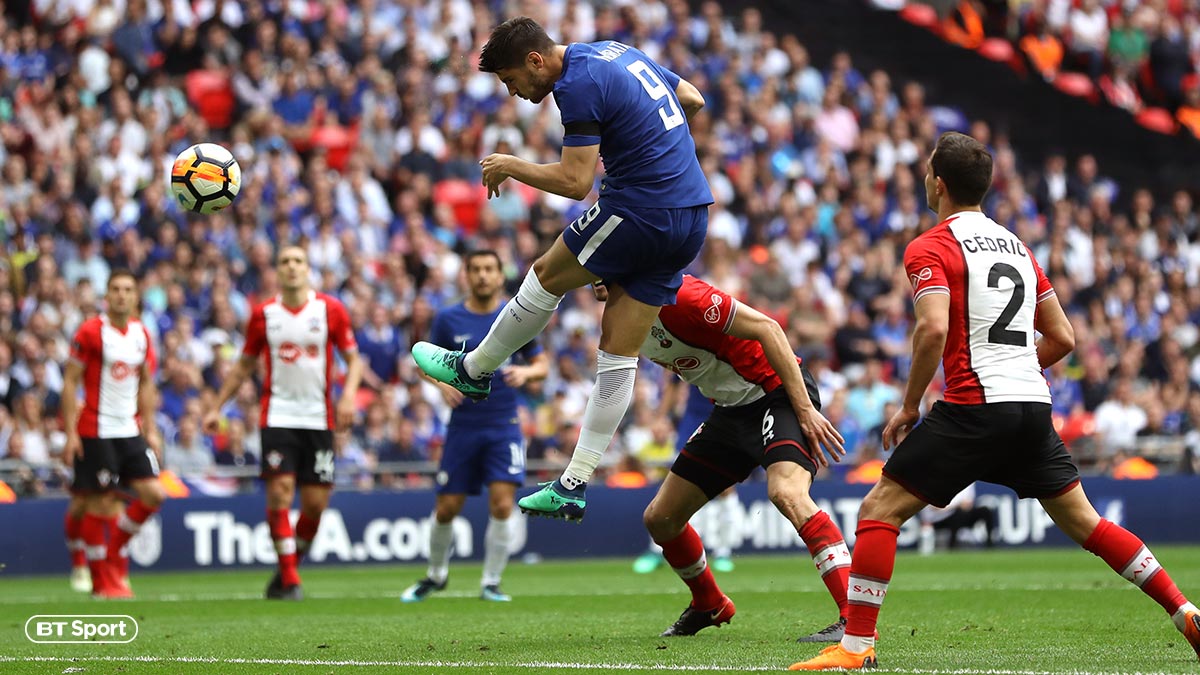Alvaro Morata playing for Chelsea FA Cup Semi Final
