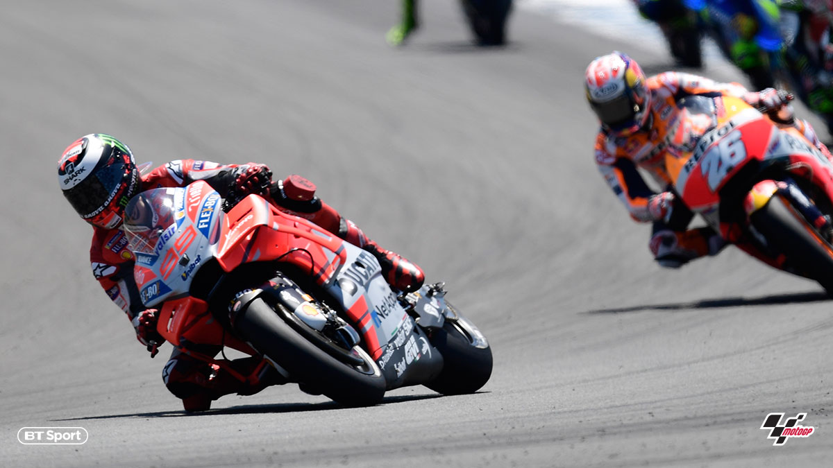Jorge Lorenzo riding at the 2018 Spanish Grand Prix