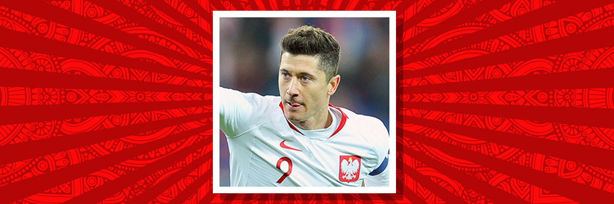 Robert Lewandowski playing for Poland