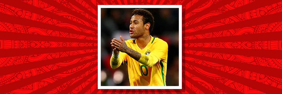 Neymar playing for Brazil