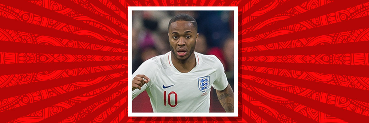 Raheem Sterling playing for England