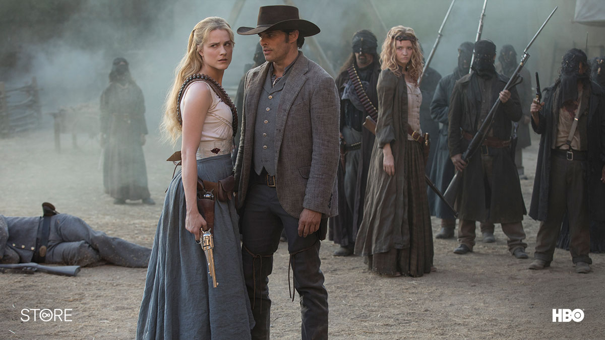 Evan Rachel Wood and James Marsden in Westworld