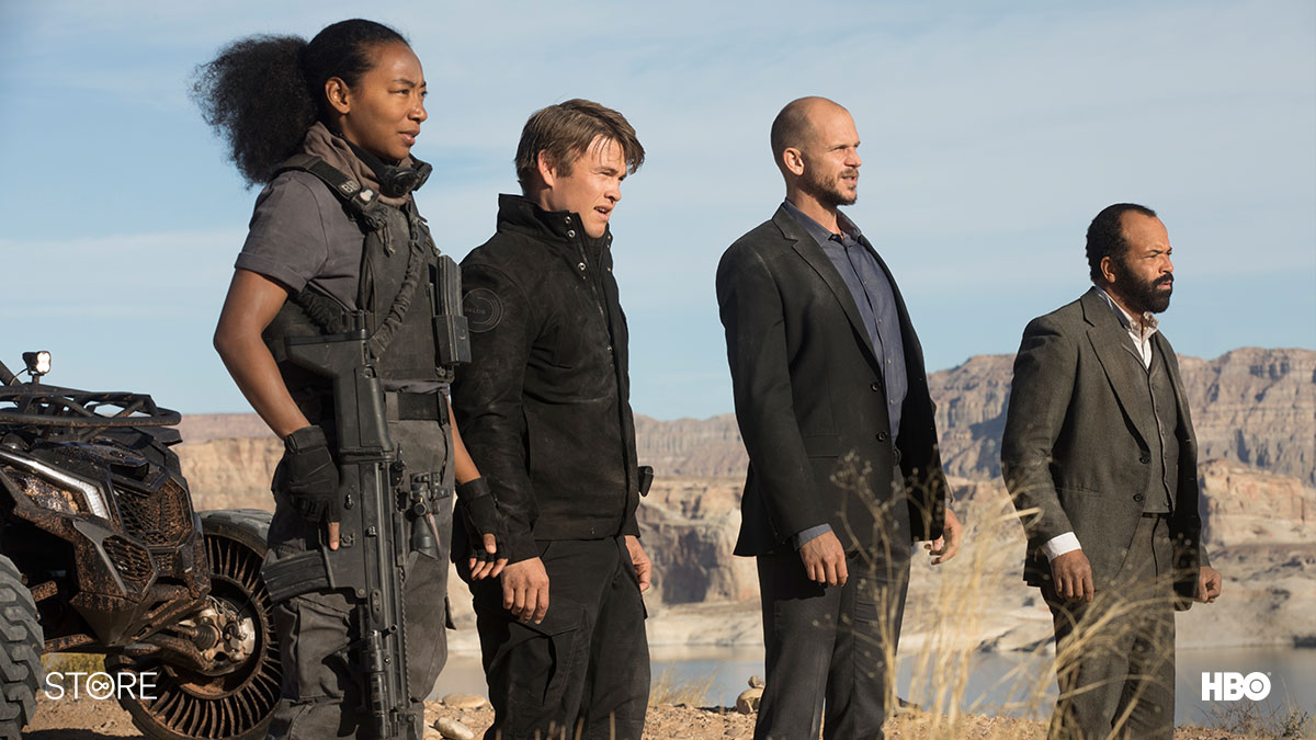 Luke Hemsworth and Jeffrey Wright in Westworld