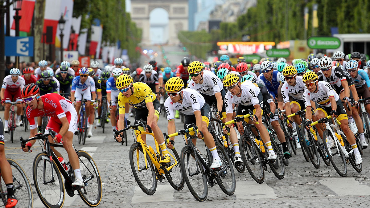 Cyclist Chris Froome competing in the 2017 Tour de France